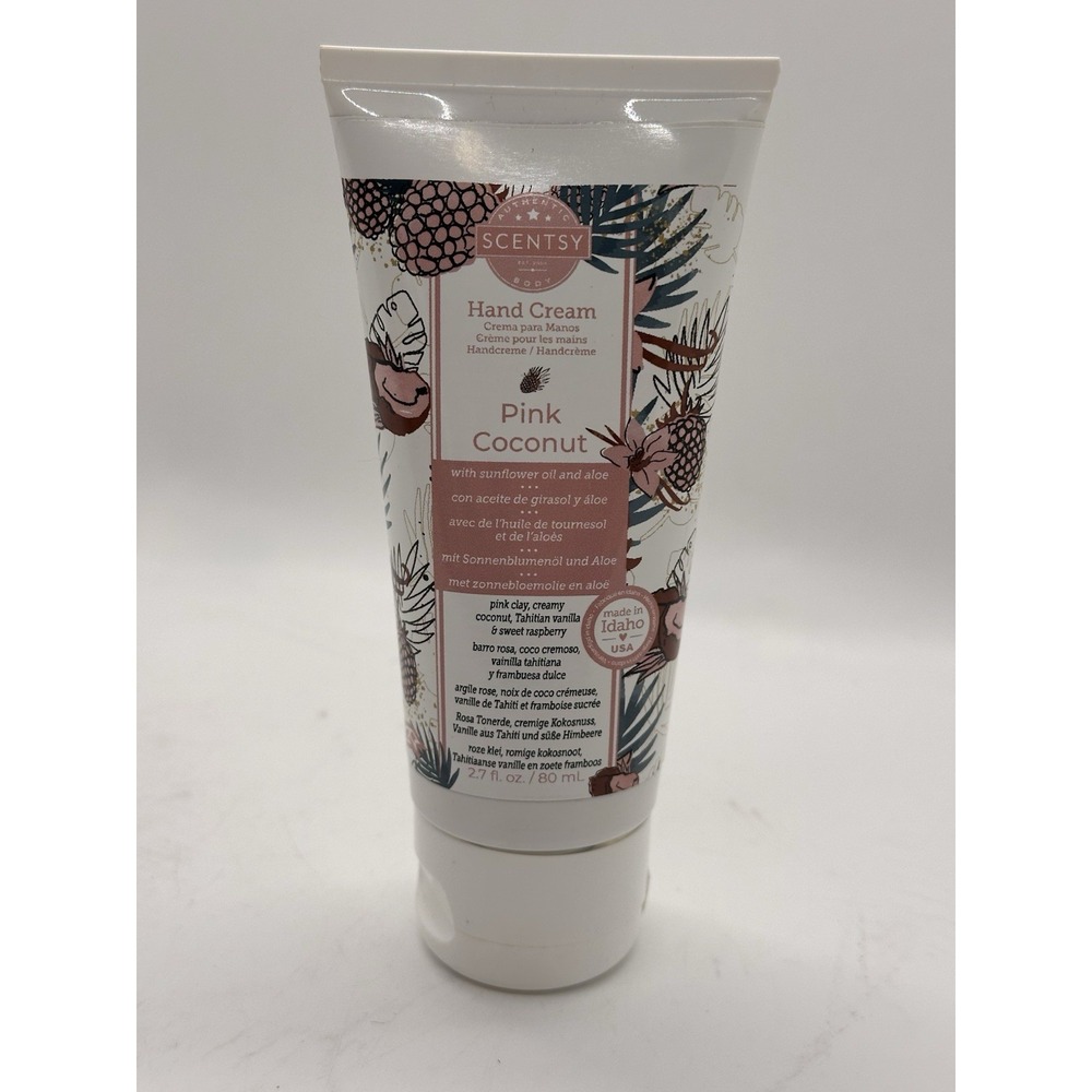 Scentsy Pink Coconut Hand Cream 2.7oz New Sealed Sunflower Oil Aloe‎ Lotion